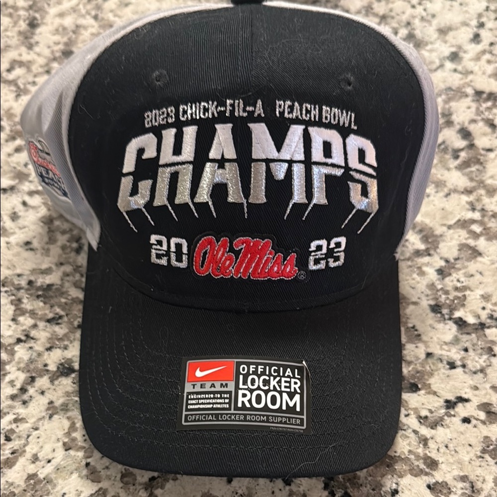 Fanatics Black and White Ole Miss Champs Hat